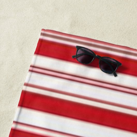 Strandtuch Frühling Rot & Weiß gestreift (Beispiel)
