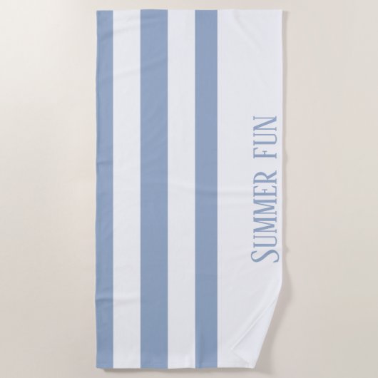 Strandtuch Frühlingspastell Blau-weiß gestreift (Vorderseite)
