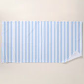 Strandtuch Frühlingspastell Blau & Weiß gestreift (Vorderseite)