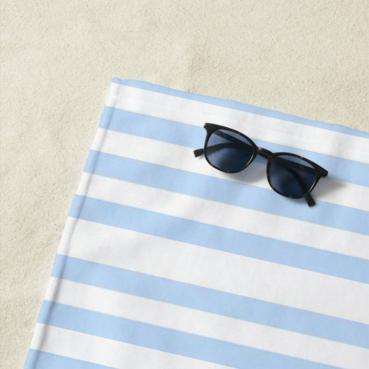 Strandtuch Frühlingspastell Blau & Weiß gestreift (Beispiel)