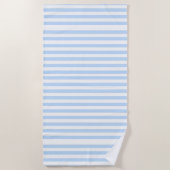 Strandtuch Frühlingspastell Blau & Weiß gestreift (Vorderseite)