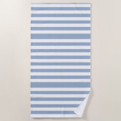 Strandtuch Frühlingspastell Blau & Weiß gestreift (Vorderseite)