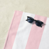 Strandtuch Frühlingspastell Rosa & Weiß gestreift (Beispiel)