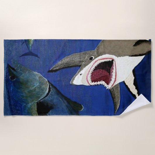 Strandtuch für Haiangriffe (Vorderseite)