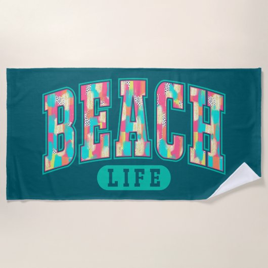 Strandtuch für Sommerferien, Pool Tag (Vorderseite)