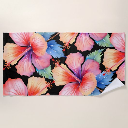 Strandtuch für tropischen Hibiskus (Vorderseite)