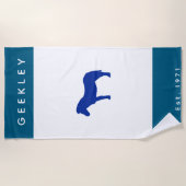 Strandtuch GEEKLEY marine Logo (Vorderseite)