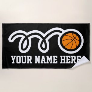 Strandtuch-Geschenk mit Basketball-Logo und indivi Strandtuch