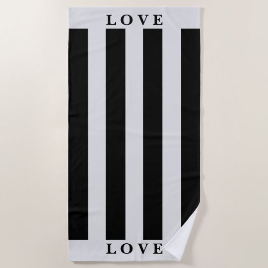 Strandtuch - Grau und Weiß (Vorderseite)