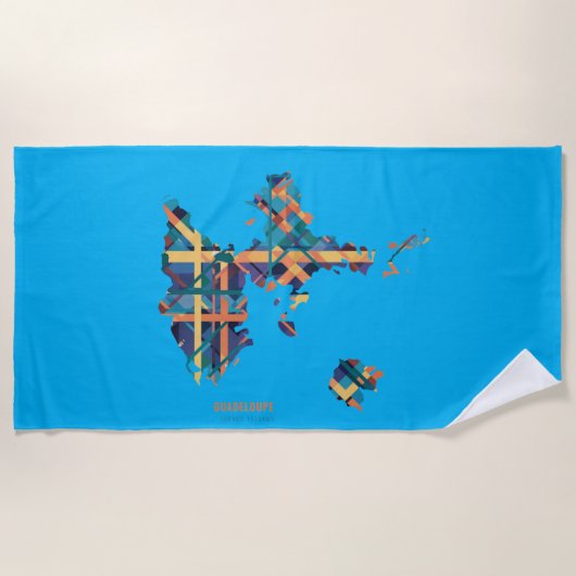 Strandtuch Guadeloupe Karte | Beach Towel (Vorderseite)