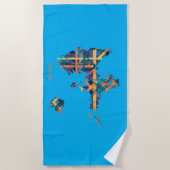Strandtuch Guadeloupe Karte | Beach Towel (Vorderseite)
