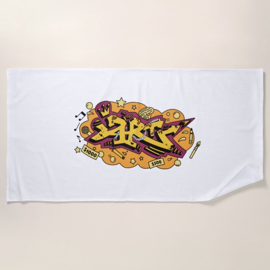 Strandtuch Kunst Graffiti (Vorderseite)