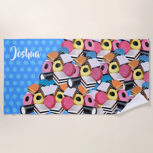 Strandtuch Licorice Süßigkeiten Allsorten. Blue Po (Vorderseite)