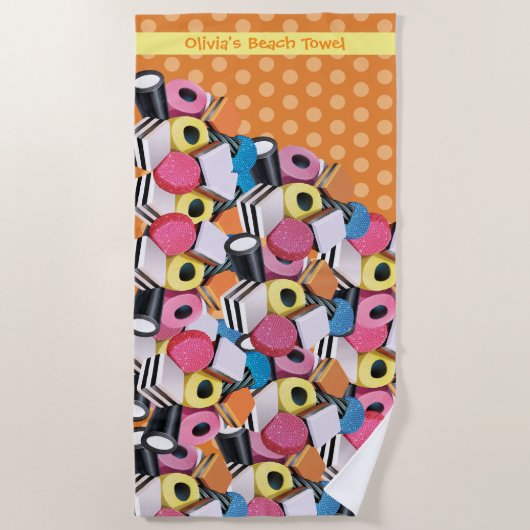 Strandtuch Licorice Süßigkeiten Allsorten. Orange (Vorderseite)
