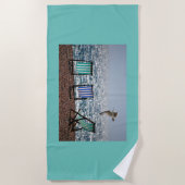 Strandtuch mit entspannender Szene des Ozeans. (Vorderseite)