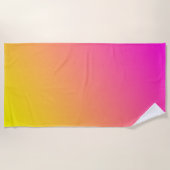 Strandtuch mit rosa und gelber Steigung (Vorderseite)
