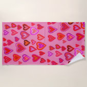 Strandtuch mit Rotherzen (Vorderseite)