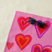 Strandtuch mit Rotherzen (Beispiel)