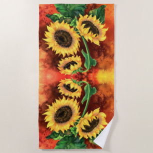 Strandtuch mit Sonnenblumen