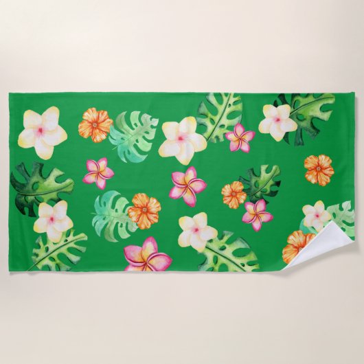 Strandtuch mit tropischer Vegetation (Vorderseite)