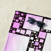 Strandtuch mit weißem und rosa Quadrat (Beispiel)