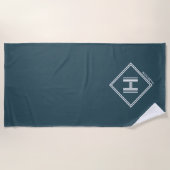 Strandtuch | Moderne geometrische Monogramm-Initia (Vorderseite)