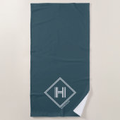 Strandtuch | Moderne geometrische Monogramm-Initia (Vorderseite)