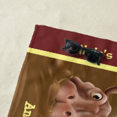 Strandtuch Muddy Hippos. Braune Kante (Beispiel)