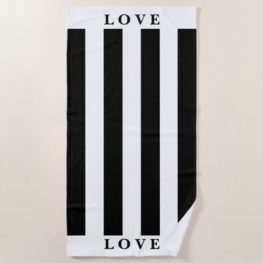 Strandtuch - Schwarz/Weiß (Vorderseite)