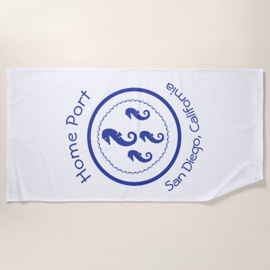 Strandtuch - Sea Horses Zuhause Port (Vorderseite)