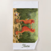 Strandtuch Seepferdchen personalisierbar (Vorderseite)