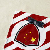 Strandtuch unter chinesischer Flagge (Beispiel)