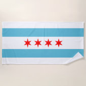 Strandtuch unter der Flagge von Chicago (Vorderseite)