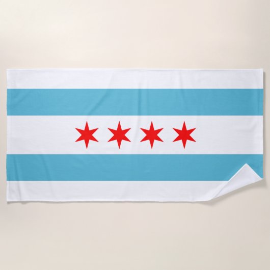 Strandtuch unter der Flagge von Chicago (Vorderseite)