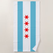Strandtuch unter der Flagge von Chicago (Vorderseite)