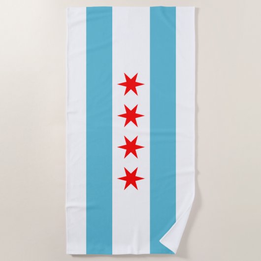 Strandtuch unter der Flagge von Chicago (Vorderseite)