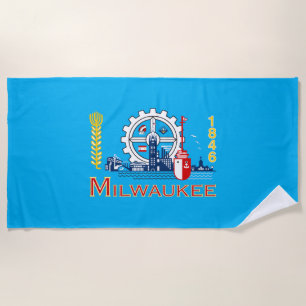 Strandtuch unter der Flagge von Milwaukee