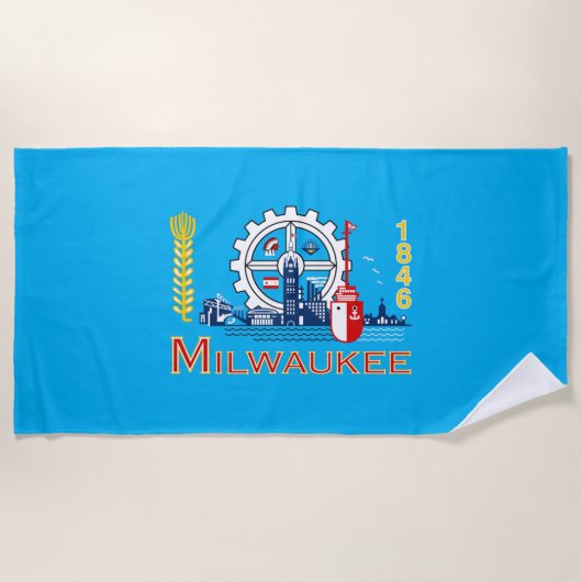 Strandtuch unter der Flagge von Milwaukee (Vorderseite)