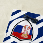 Strandtuch unter serbischer Flagge (Beispiel)