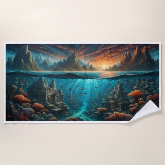 Strandtuch, Unterwasser, Meereslebewesen, Strandtuch (Vorderseite)