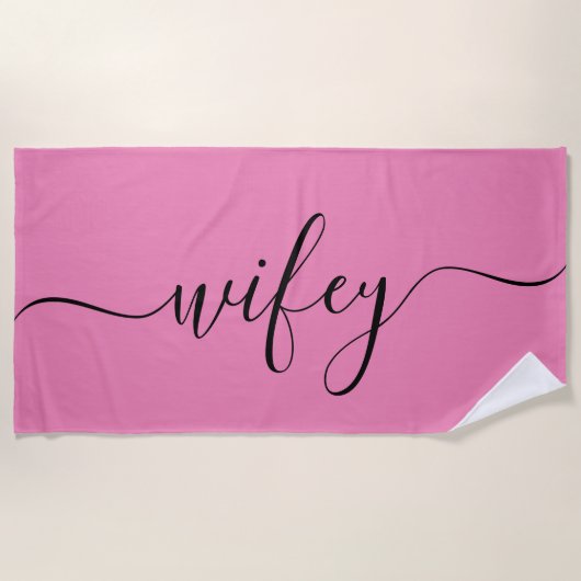Strandtuch - Wifey Pink (Vorderseite)