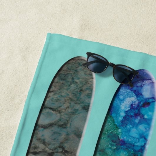 Strandtücher Surfbretter im Sand (Beispiel)