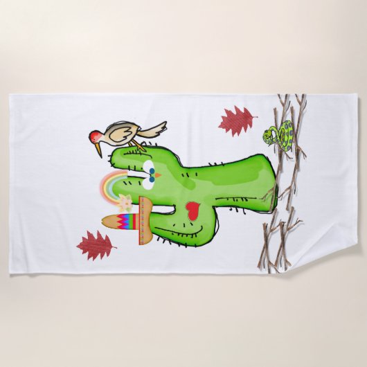 Strandtuchkaktus Bird Strandtuch (Vorderseite)