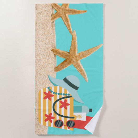 Strandtüte Seestern Strandtuch (Vorderseite)