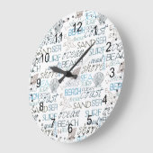Strandtypografie Große Wanduhr (Winkel)