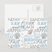 Strandtypografie Postkarte (Vorne/Hinten)
