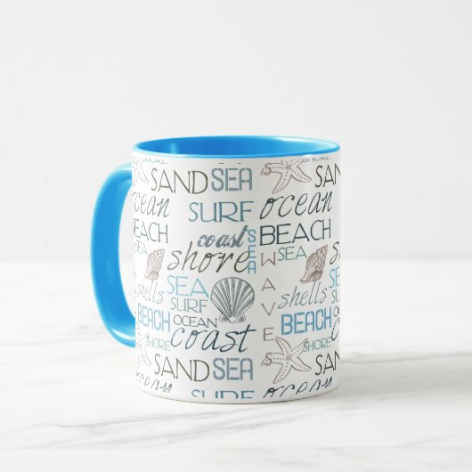 Strandtypografie Tasse (Vorderseite Links)
