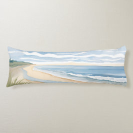 Stranduferweg | Küstenozean-Aquarell Seitenschläferkissen