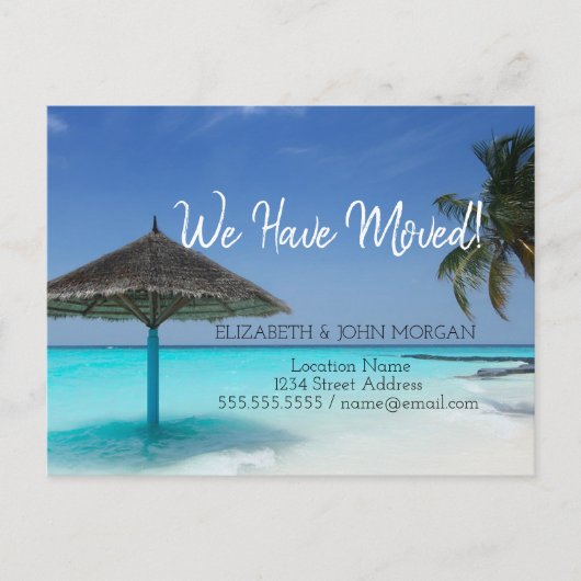 Strandumbrella Moving Ankündigungspostkarte (Vorderseite)