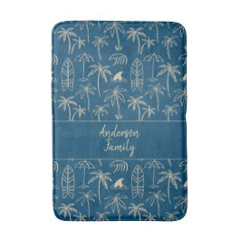 Strandurlaub Muster und Ihr Name in beige Badematte